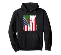Fermeture éclair drapeau américain Algérie Sweat à Capuche