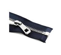 Fermeture éclair en métal 35-85cm 5#, fermeture éclair à extrémité ouverte pour coudre une doudoune, un manteau, des vêtements, des accessoires de couture, Bleu marine, 55cm