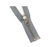 Fermeture éclair en métal à extrémité ouverte, 70cm/90cm, 5#, tête d'extraction réversible, pour bricolage de vêtements, accessoires de couture, Gris, 70cm