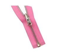 Fermeture éclair en métal à extrémité ouverte, 70cm/90cm, 5#, tête d'extraction réversible, pour bricolage de vêtements, accessoires de couture, Rose, 90cm
