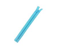 Fermeture éclair en plastique nylon - Spirale fine non séparable 3 mm (bleu turquoise, 22 cm)