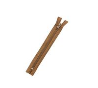 Fermeture éclair en plastique nylon - Spirale non divisible de 5 mm (marron ocre, 10 cm)