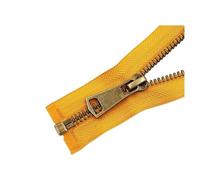 Fermeture éClair Fermeture éclair colorée à extrémité ouverte en métal et cuivre, verrouillage automatique, bricolage artisanal for vêtements, poche, chaussures, sacs, couture, 5 #(Yellow,40cm)
