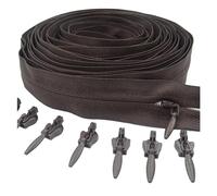 Fermeture éClair Fermeture éclair Invisible en Nylon, 3#5/10/20 mètres avec curseur 10/20/30, utilisée for les sacs à main de vêtements, 20 couleurs pour la Couture(Coffee,20 meters 30 Slider)