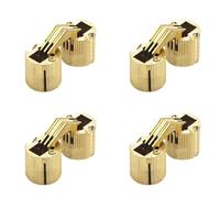 Fermeture éclair invisible en laiton de 14 mm, fermeture éclair cylindrique avec angle d'ouverture de baril de 180 degrés charnière pour boîtes à bijoux bricolage plans de travail lot de 4