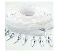 Fermeture éclair Invisible en Nylon, 3#5/10/20 mètres avec curseur 10/20/30, utilisée for les sacs à main de vêtements, 20 couleurs Pour couture, artisanat(White,10 meters 20 Slider)