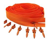 Fermeture éclair Invisible en Nylon, 3#5/10/20 mètres avec curseur 10/20/30, utilisée for les sacs à main de vêtements, 20 couleurs Pour couture, artisanat(Orange,10 meters 20 Slider)