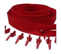 Fermeture éclair Invisible en Nylon, 3#5/10/20 mètres avec curseur 10/20/30, utilisée for les sacs à main de vêtements, 20 couleurs Pour couture, artisanat(Red,10 meters 20 Slider)