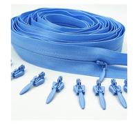 Fermeture éclair Invisible en Nylon, 3#5/10/20 mètres avec curseur 10/20/30, utilisée for les sacs à main de vêtements, 20 couleurs Pour couture, artisanat(Light Blue,20 meters 30 Slider)