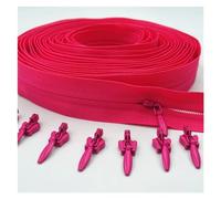 Fermeture éclair Invisible en Nylon, 3#5/10/20 mètres avec curseur 10/20/30, utilisée for les sacs à main de vêtements, 20 couleurs Pour couture, artisanat(Rose red,20 meters 30 Slider)