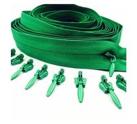 Fermeture éclair Invisible en Nylon, 3#5/10/20 mètres avec curseur 10/20/30, utilisée for les sacs à main de vêtements, 20 couleurs Pour couture, artisanat(Grass Green,10 meters 20 Slider)