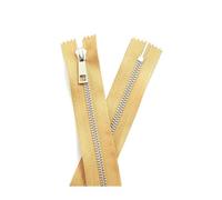 Fermeture éclair métallique n° 5 avec dents en alliage de titane argenté pour poche de sac et bande de vêtement,Kaki-A,Lot de 5 pièces - 15 cm