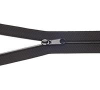 Fermeture Eclair Noir à Glissière Non Séparable Maille 3 mm Curseur Métal Noir (60 cm)