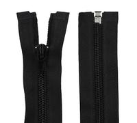 Fermeture Eclair Noire Séparable 60 CM, ouvrante en Nylon et Plastique, Maille 5 MM Curseur Métal pour blouson, veste, manteau.