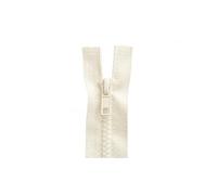 Fermeture Éclair Ouvrable ÉCRU 25 cm - Séparable - Maille 5 mm - Curseur Métal - Fermeture Zip pour Blousons, Vestes, Anoraks, Couture, Mercerie