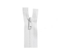 Fermeture Éclair Ouvrable Séparable 55 cm Blanc Maille 5 mm - Curseur Métal - Fermeture Zip pour Blousons, Vestes, Anoraks, Sacs, Couture & Réparation