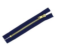 Fermeture Éclair pour jeans et pantalons FIM - Nr.5 - En métal doré - 8 à 20 cm - 8 - Bleu foncé (330), 8 - Dunkelblau(330), 12 cm