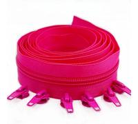 Fermeture éclair Rouleaux de fermetures à glissière en Nylon de 1/2/3/5/10 mètres de Long avec curseur de fermeture à glissière à verrouillage automatique for la couture sur mesure(Rose red,2 meter 4