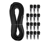 Fermeture éclair sans fin, longueur totale 330 cm, y compris 15 x curseurs étroits, taille #5, veuillez choisir la couleur, non séparable, largeur du rail 2,8-3,2 cm, largeur de la dent 6-6,5 mm