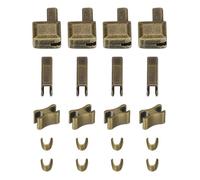 sourcing map 4 Ensembles Fermeture Éclair Réparation Trousses, #10 Retenue Boîte & Insertion Goupilles, Haut & Bas Arrêts, Coulissant Arrêts pour Sacs Manteaux Fermetures, Bronze Tone