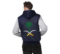 Fermeture Éclair Sweatshirt Doublure Polaire Oversize Arabie Saoudite Emblème National Lettres Graphiques Pull Col Rond Manches Longues Coupe Ample Sweat Vêtements du S Au 5XL