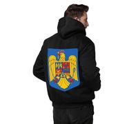 Fermeture Éclair Sweatshirt Doublure Polaire Oversize Roumanie Emblème National Lettres Graphiques Pull Col Rond Manches Longues Coupe Ample Sweat Vêtements du S Au 5XL