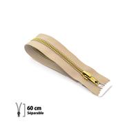 Fermeture Éclair Z19 - Laiton Séparable 6mm - 60 Cm