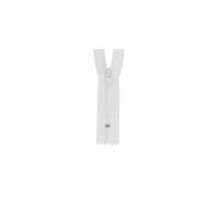 Fermeture fine nylon non séparable - 25 cm - Blanc