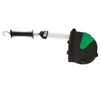 Fermeture Flexible pour portail 'FlexiGate' dispositovo qui permet de elettrificare l'entrée du clôture. En Ouvrant le portail, 'FlexiGate' on avvolge automatiquement par une Ressort en acier.