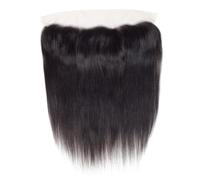 Fermeture frontale en dentelle HD 13x4, cheveux humains brésiliens vierges lisses, non traités, Remy Hair, pré-épilés, densité 130, noir naturel Installation et enlèvement faciles(8inch)