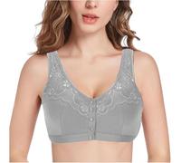 Fermeture Frontale Soutiens-Gorge De Mastectomie Post-opératoire avec Poches Soutien-Gorge à Couverture Complète en Coton Lingerie sans Fil De Tous Les Jours pour Femmes, Grey, 36/80ABC