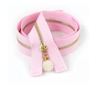 fermeture métallique multicolore, Fermeture éclair en métal à curseur unique, 3 multicolores, plusieurs tailles, 2/5 pièces, couture de veste et manteau(Pink,20CM-CLOSEEND-5PCS)