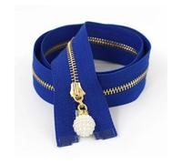 fermeture métallique multicolore, Fermeture éclair en métal à curseur unique, 3 multicolores, plusieurs tailles, 2/5 pièces, couture de veste et manteau(RoyalBlue,20CM-CLOSEEND-2PCS)
