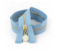 fermeture métallique multicolore, Fermeture éclair en métal à curseur unique, 3 multicolores, plusieurs tailles, 2/5 pièces, couture de veste et manteau(LightBlue,20CM-CLOSEEND-2PCS)
