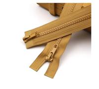 Fermetures à glissière Double extrémité 5# fermeture en résine pièces ouverte 50/60/70/80/120/150/200cm for bricolage sacs de couchage canapé vêtements artisanat couture(Khaki,150cm)