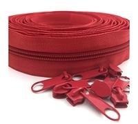 Fermetures à glissière en nylon, #5 5 mètres 24 couleurs fermetures à glissière en nylon par cour avec 10 pièces curseurs for bricolage couture tailleur artisanat sacs fermeture à glissière(162 Atom R