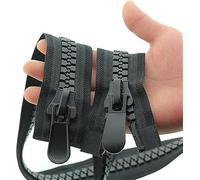 Fermetures à glissière en nylon métallique, fermeture éclair invisible, 1pcs 20# double fermeture à glissière ouverte, fermetures à glissière double face à double tête, grands modèles allongés fermet