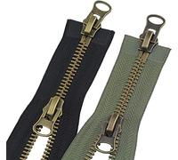 Fermetures à glissière en nylon métallique, fermeture éclair invisible, 1pcs 8# fermeture à glissière en métal bronze, 70/80/90/100 / 120cm Tente de verrouillage automatique à extrémité ouverte for l