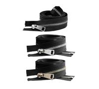 Fermetures à glissière métalliques à verrouillage automatique et à extrémité ouverte colorées (20-80 cm) - pour vêtements, poches, vêtements,Noir,Fermeture éclair noire - 80 cm