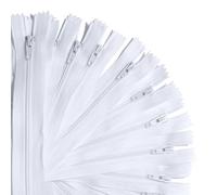 Fermetures Éclair en Nylon KGS pour Couture et Loisirs Créatifs | Blanc | 23 cm / 9Pouces | Lot de 100 | Fermetures Éclair #3 pour Sacs, Trousse, Housses de Coussin et Projets DIY