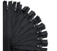 Fermetures Éclair en Nylon KGS pour Couture et Loisirs Créatifs | Noir | 10 cm / 4 Pouces | Lot de 20 |Fermetures Éclair #3 pour Sacs, Trousse, Housses de Coussin et Projets DIY