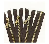 Fermetures eclair Ensemble De 5 Pièces Fermetures Éclair Séparées En Laiton Et Métal, #, À Queue Ouverte, Avec Forme Beignet, Tirettes 16 Pouces For La Couture pour Couture(Coffee)