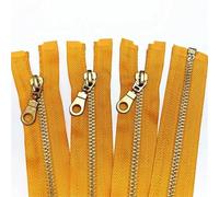 Fermetures eclair Ensemble De 5 Pièces Fermetures Éclair Séparées En Laiton Et Métal, #, À Queue Ouverte, Avec Forme Beignet, Tirettes 16 Pouces For La Couture pour Couture(Gold)