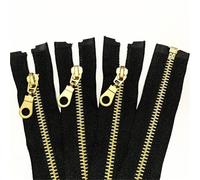 Fermetures eclair Ensemble De 5 Pièces Fermetures Éclair Séparées En Laiton Et Métal, #, À Queue Ouverte, Avec Forme Beignet, Tirettes 16 Pouces For La Couture pour Couture(Black)