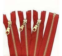 Fermetures eclair Ensemble De 5 Pièces Fermetures Éclair Séparées En Laiton Et Métal, #, À Queue Ouverte, Avec Forme Beignet, Tirettes 16 Pouces For La Couture pour Couture(Red)