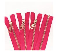 Fermetures eclair Ensemble De 5 Pièces Fermetures Éclair Séparées En Laiton Et Métal, #, À Queue Ouverte, Avec Forme Beignet, Tirettes 16 Pouces For La Couture pour Couture(Rose)
