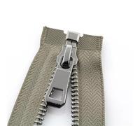 Fermetures éclair Fermeture à glissière en métal plaqué platine, verrouillage automatique à extrémité ouverte, 35/45/55/65/75/85cm, utilisation for vêtements, chaussures, vêtements de poche(Color:Khak
