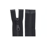 Fermetures éclair FIM noires 31 cm - 64 cm - Dents en plastique - Calibre moyen-gros, n° 5 - Divisibles - Pour vestes, 1 - schwarz (322), 52 cm