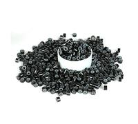 Fermez Fermement L'extension des Micro-anneaux Hair 500 Morceaux de Comptes Silicone Portables pour les Coiffures pour les Stylistes dans la Pièce (BLACK)
