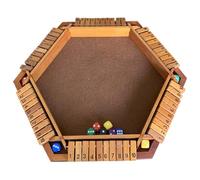 Fermez le jeu de boîte - Bois - Fermez le jeu de société Box Dice | 6 joueurs - Plateaux de table classiques étanches et défi math amusant pour pub - Jeu de dés passionnant pour réunion en famille